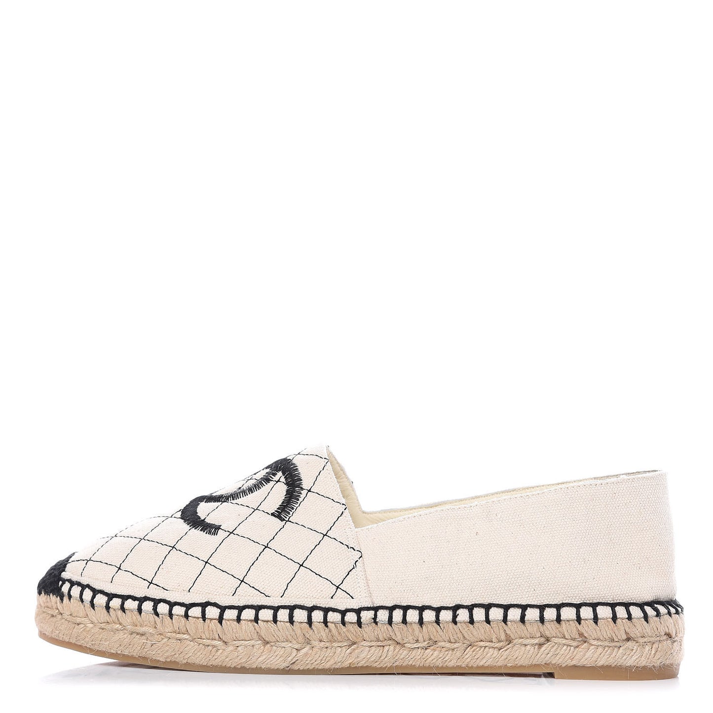 Fabric Biarritz CC Espadrilles 41 Beige Black