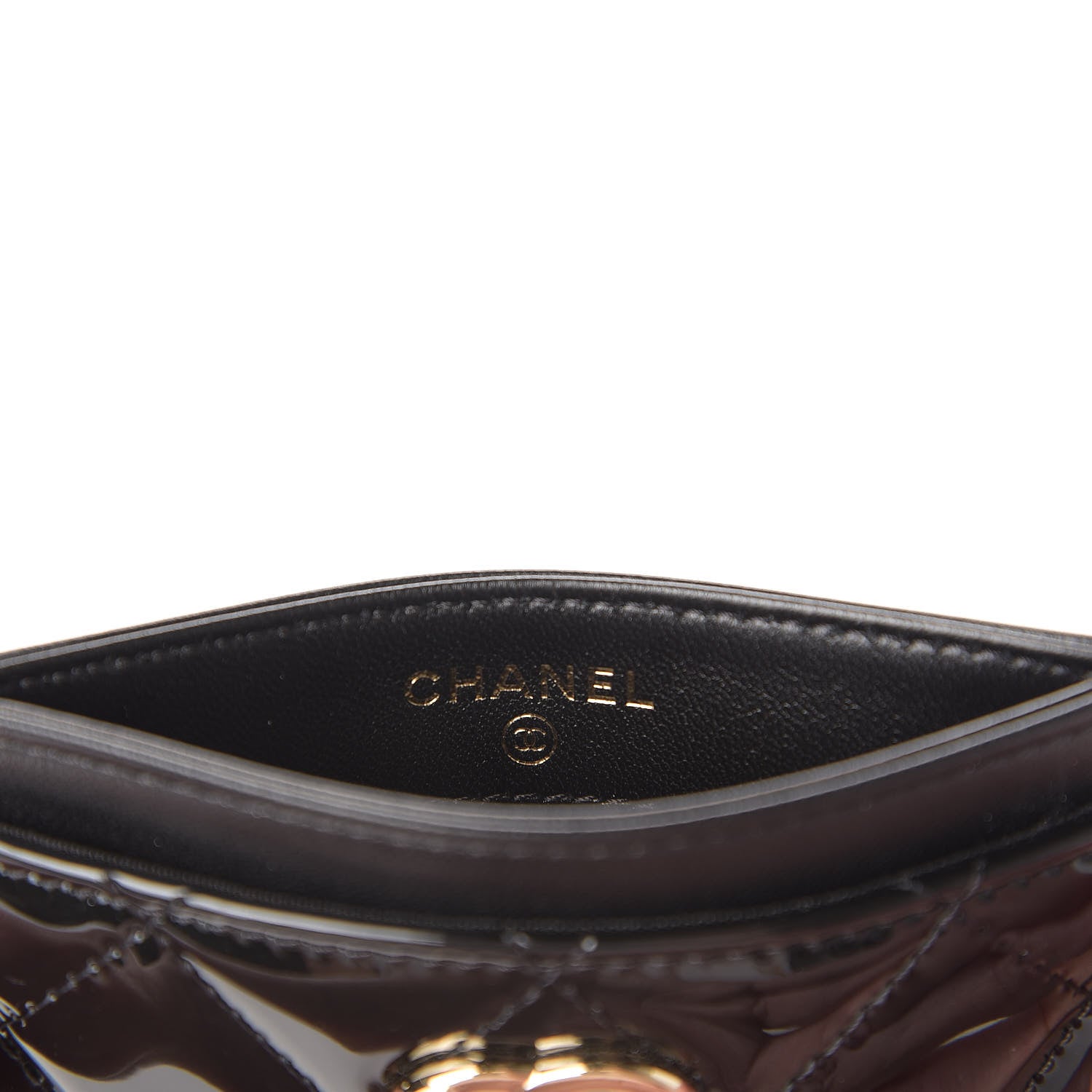 Chanel Patent Calfskin Quilted Card Holder Black 8 of 12