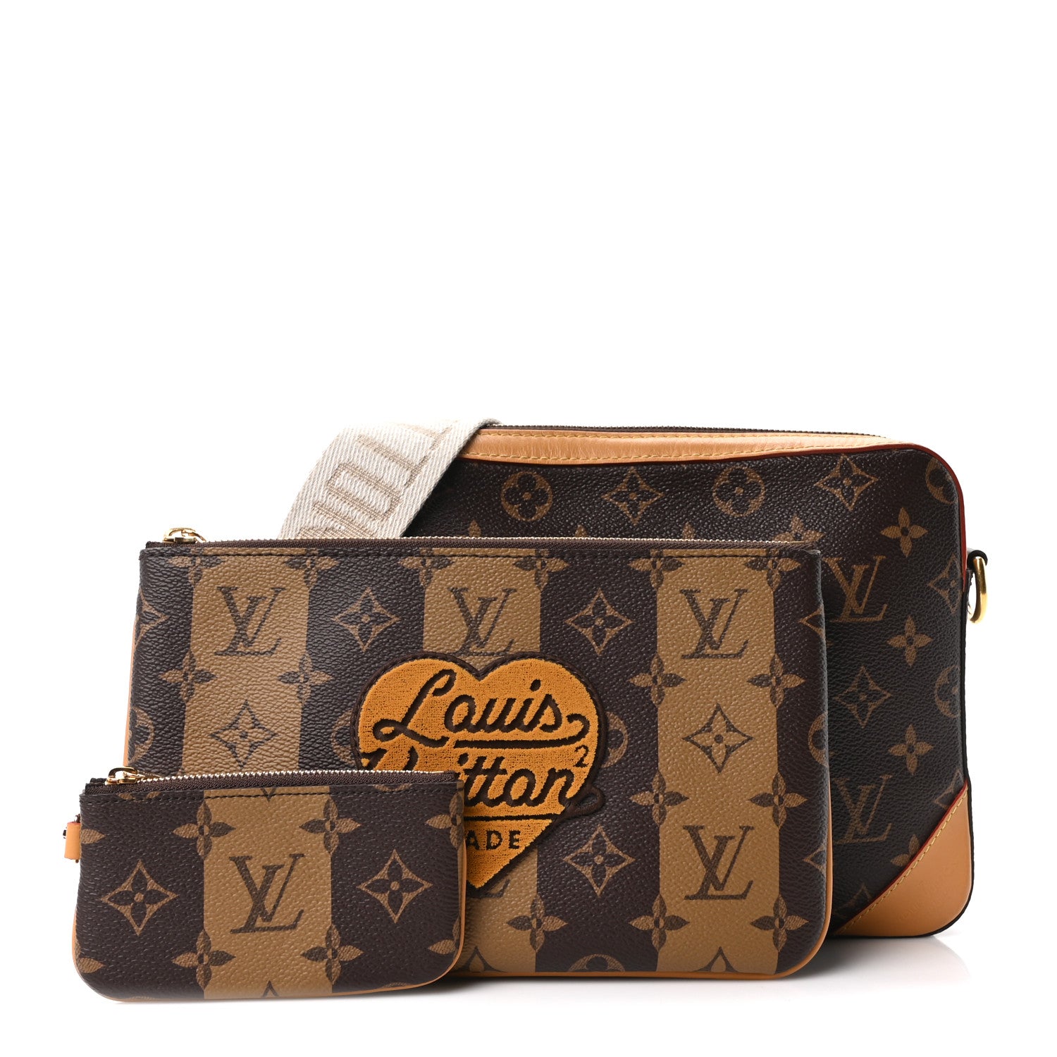 Louis Vuitton X NIGO Reverse Monogram Stripes Trio Messenger 3 of 11