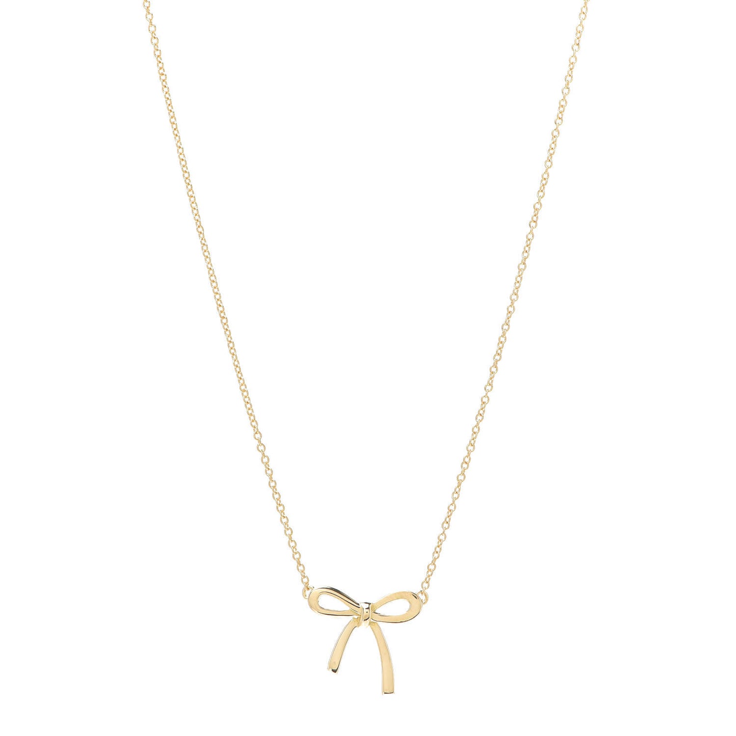 18K Yellow Gold Mini Bow Pendant Necklace