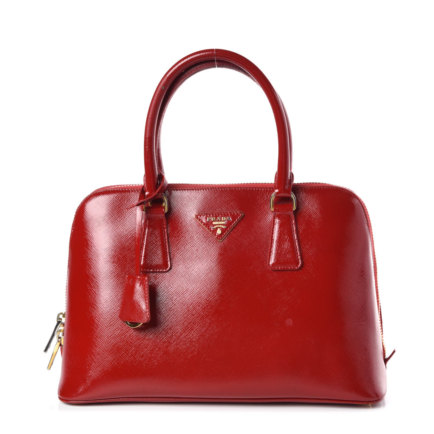Prada Saffiano Vernice Medium Promenade Tote Rosso 1 of 13