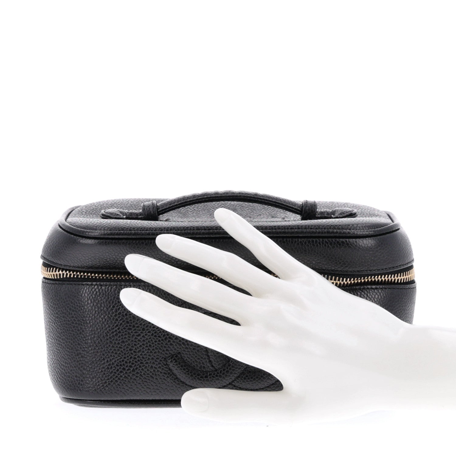 Chanel Caviar CC Vanity Cosmetic Case Black 2 of 11