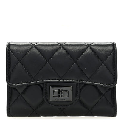 Chanel Aged Calfskin Quilted Reissue Flap Card Holder So Black 1 of 8