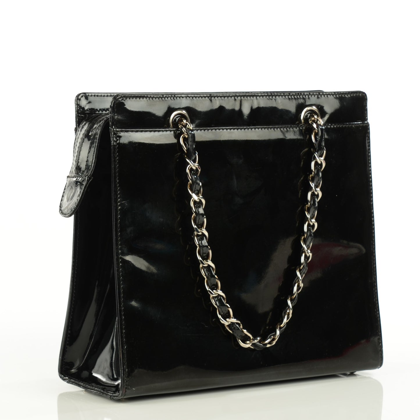 Patent Shoulder Bag Black
