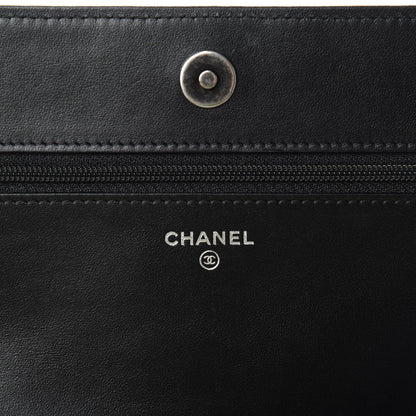 Chanel Caviar Quilted Boy Wallet On Chain WOC Black 9 of 13