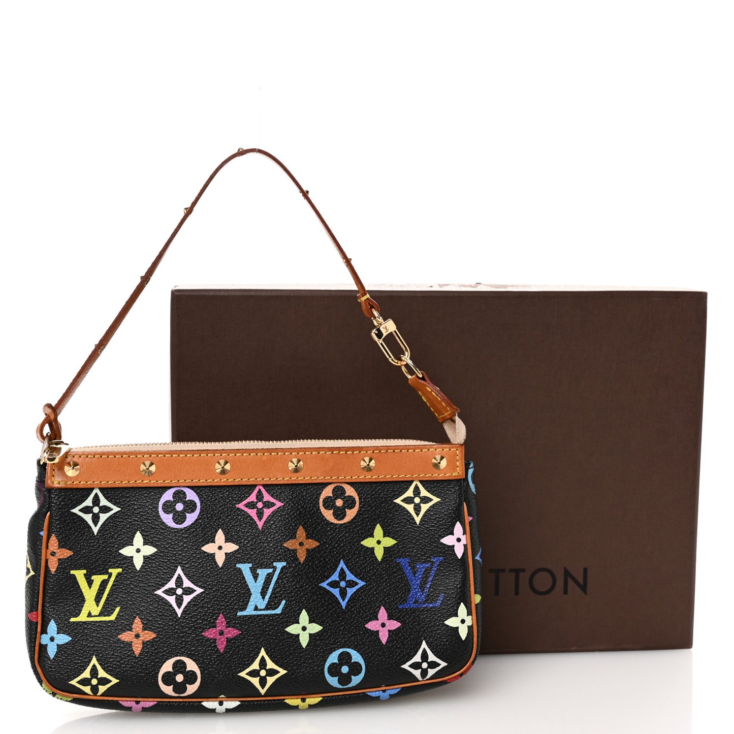 Monogram Multicolor Pochette Accessories Black