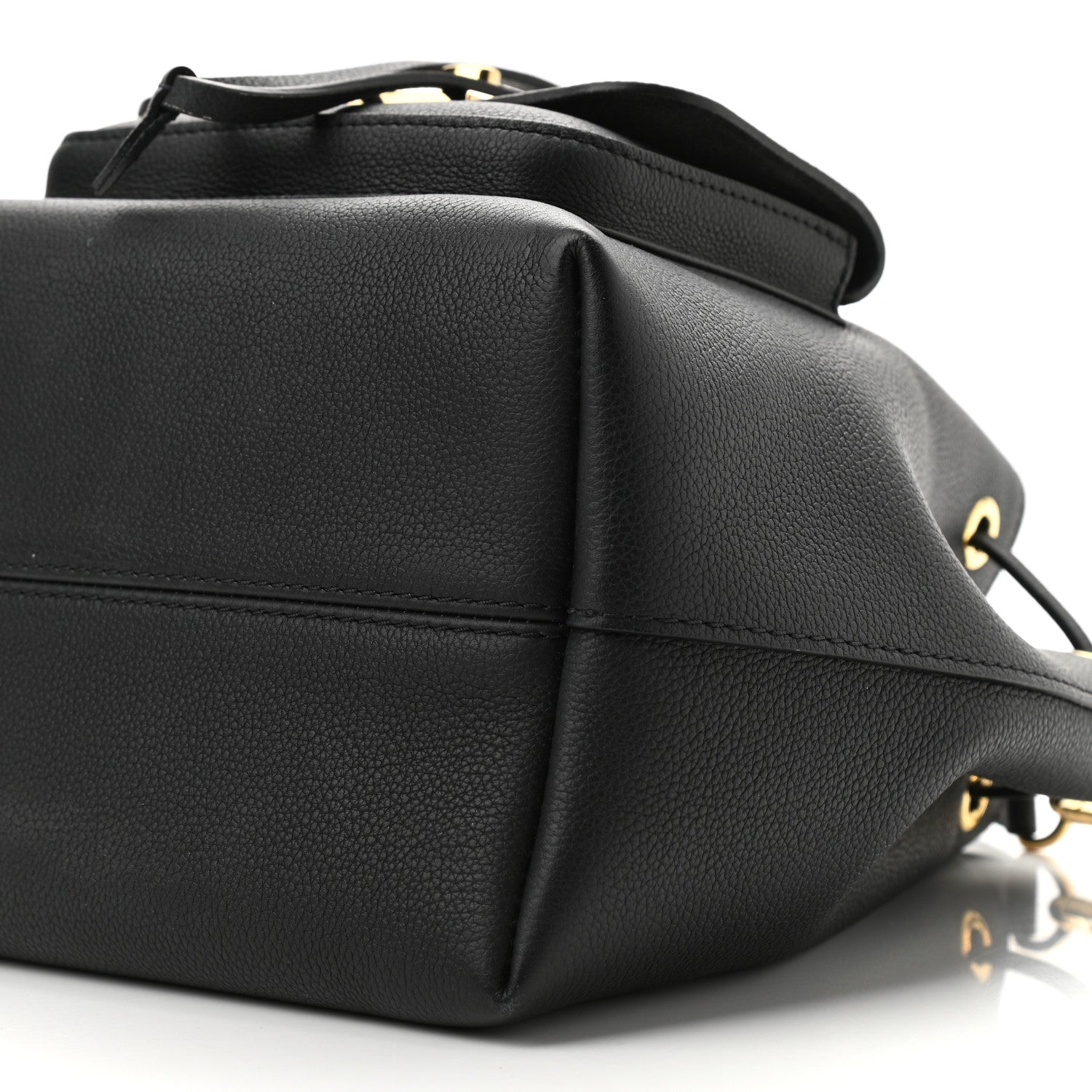 Louis Vuitton Calfskin Lockme Bucket MM Black 10 of 11