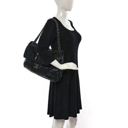Chanel Glazed Calfskin Twisted Maxi Flap Black 2 of 8