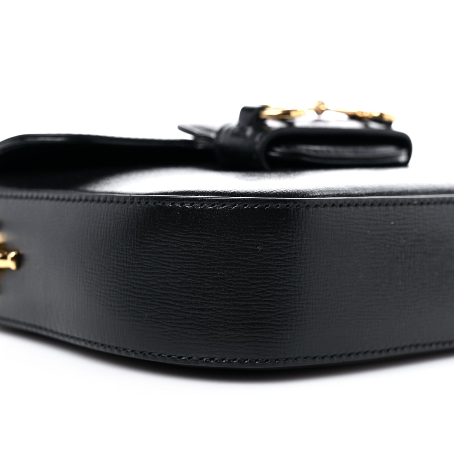 Azalea Calfskin Web Mini Horsebit 1955 Shoulder Bag Black