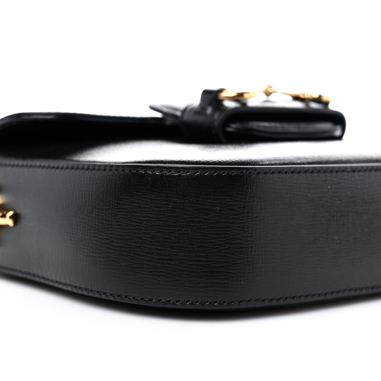 Gucci Azalea Calfskin Web Mini Horsebit 1955 Shoulder Bag Black 10 of 11