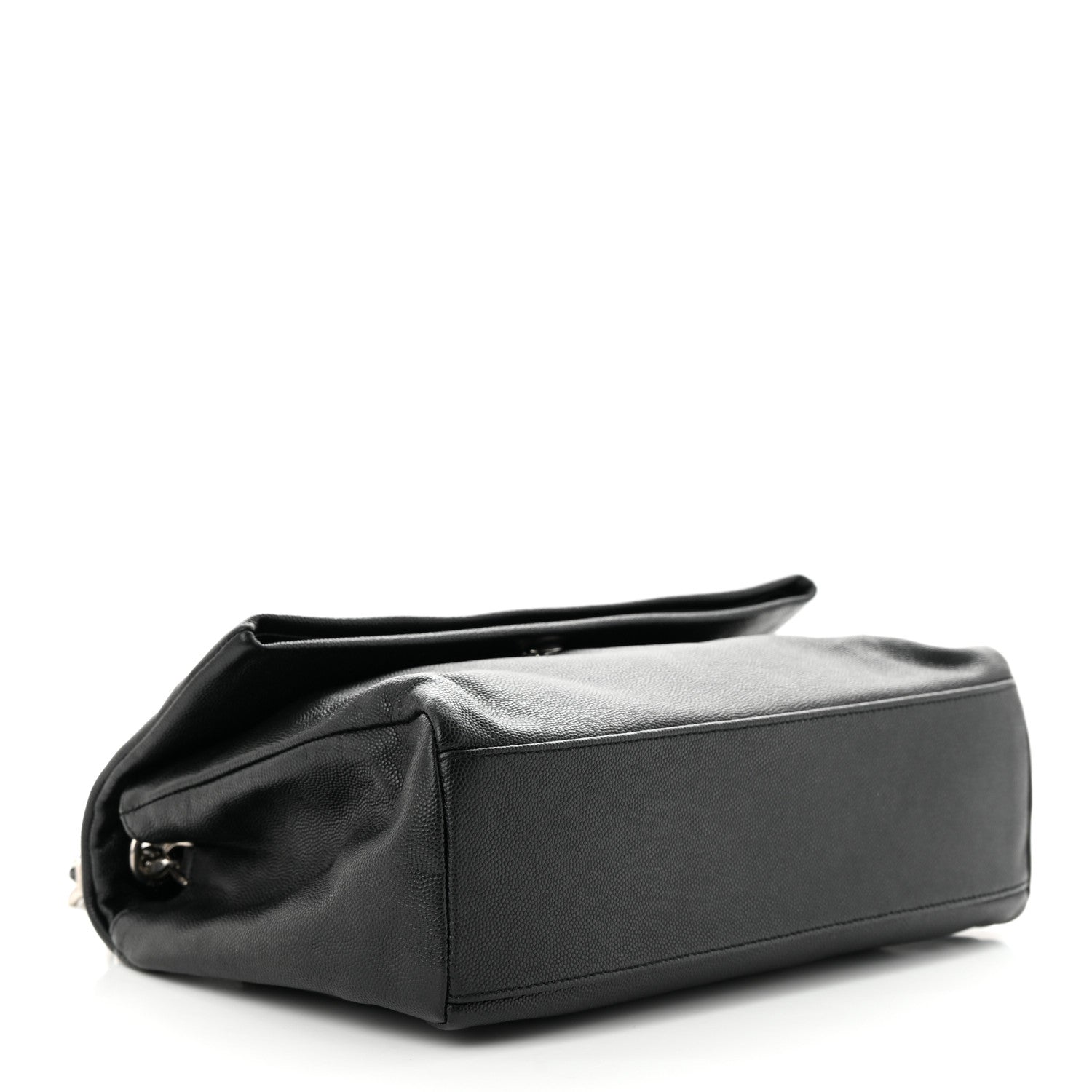 Saint Laurent Grain De Poudre Small West Hollywood Monogram Fold-Over Bag Black 4 of 12