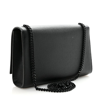 Saint Laurent Grain De Poudre Medium Classic Monogram Monochrome Kate Satchel Black 3 of 9