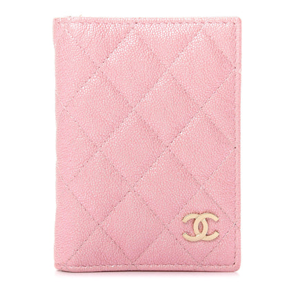 Chanel Iridescent Caviar Quilted Card Holder Wallet Rose Pink 1 of 8