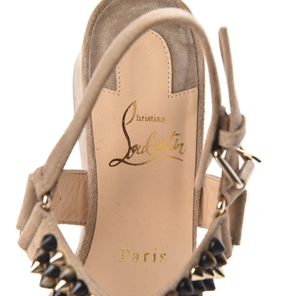 Christian Louboutin Veau Velours Bikee Deck 60 Platform Sandals 37 Grey 6 of 7