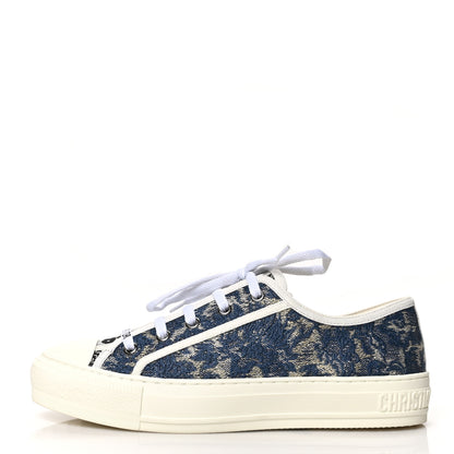 Christian Dior Denim Brocart Embroidered Walk'N'Dior Low Top Sneakers 38.5 Duck Blue 1 of 6