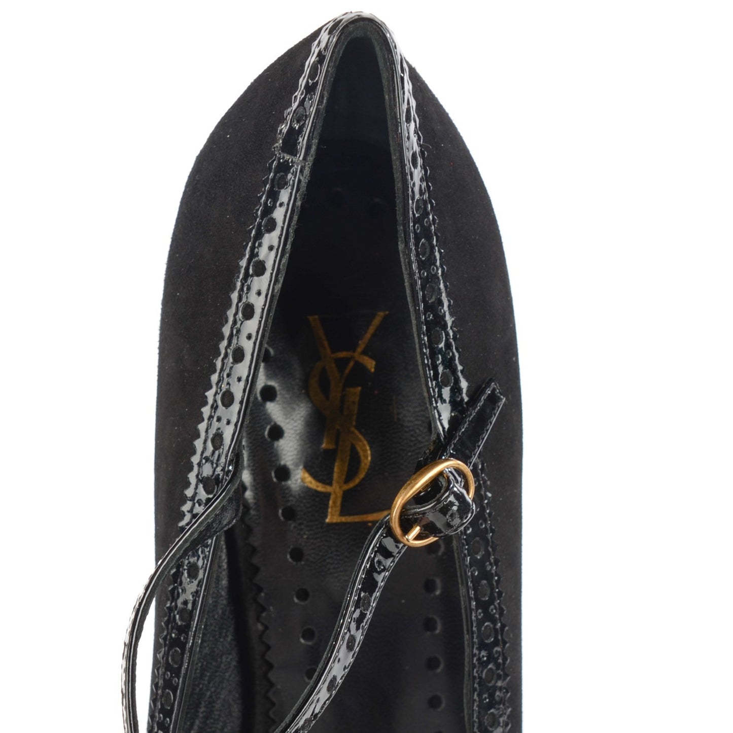 Suede Patent Mary Jane Tribute 75 Platform Pumps 42 Black