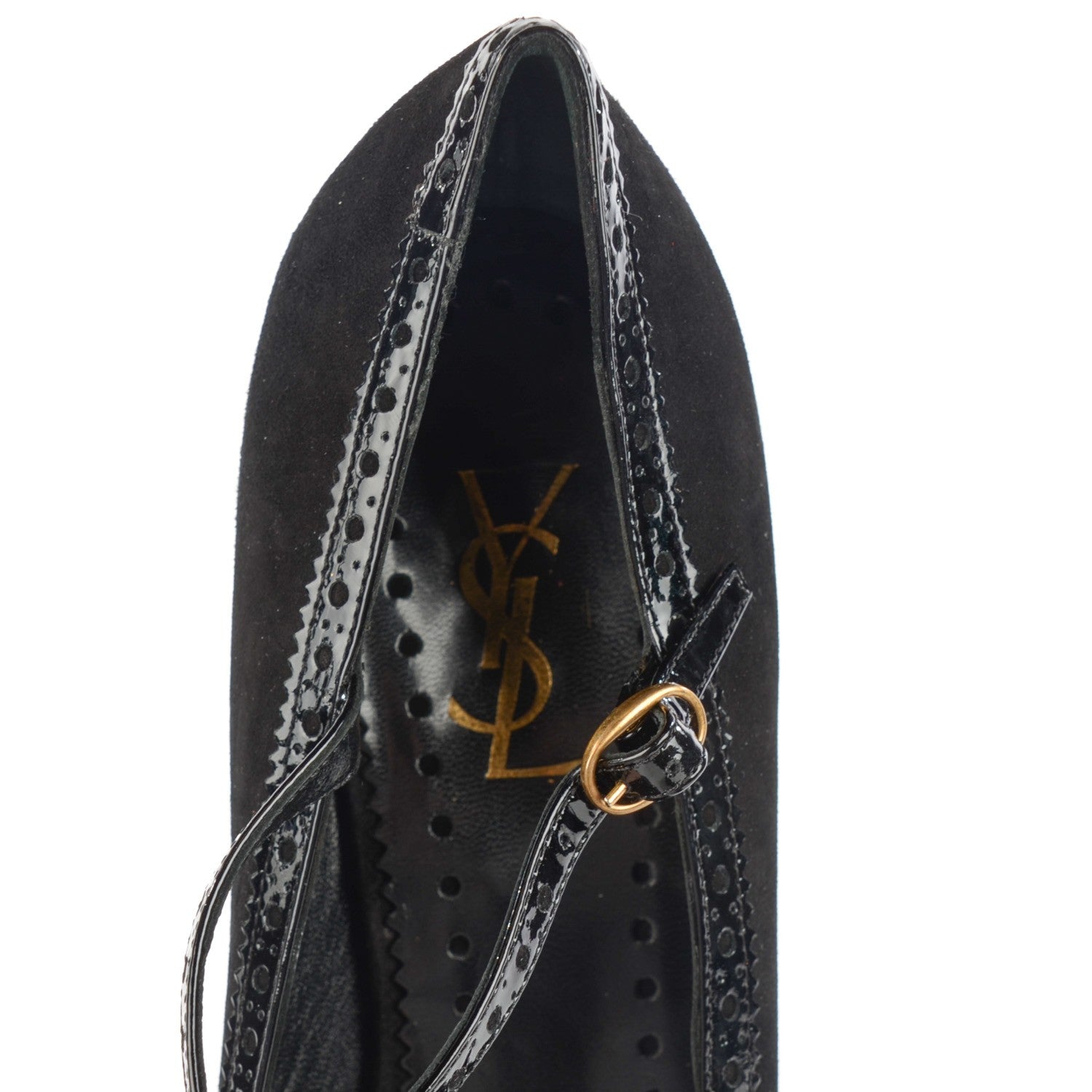 Saint Laurent Suede Patent Mary Jane Tribute 75 Platform Pumps 42 Black 7 of 7