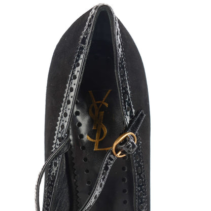 Saint Laurent Suede Patent Mary Jane Tribute 75 Platform Pumps 42 Black 7 of 7
