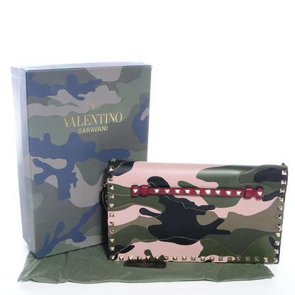 Valentino Garavani Nappa Canvas Camouflage Rockstud Wristlet Clutch Multicolor 5 of 9