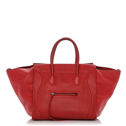 Celine Supple Calfskin Medium Phantom Luggage Vermillion 1 of 8