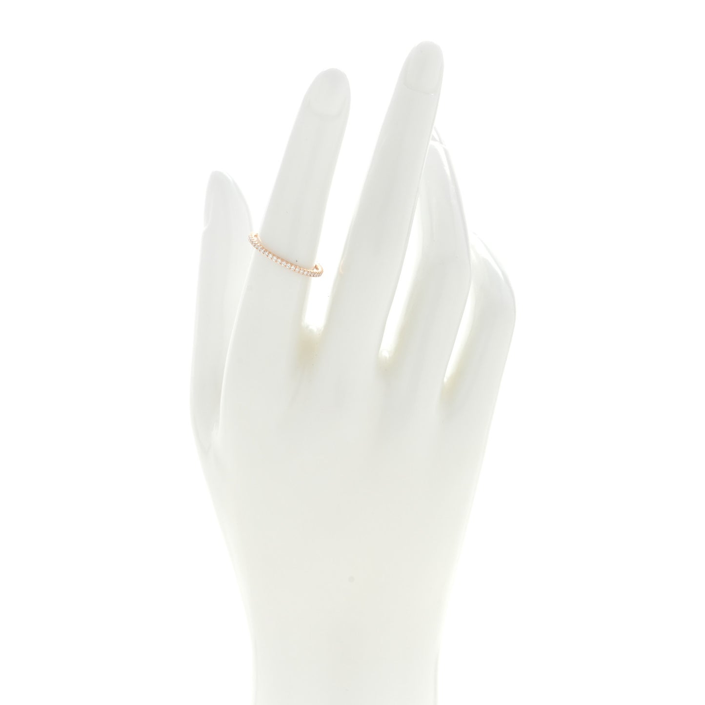 18K Pink Gold Diamond 1.5mm Etincelle de Cartier Wedding Band Ring 53 6.5