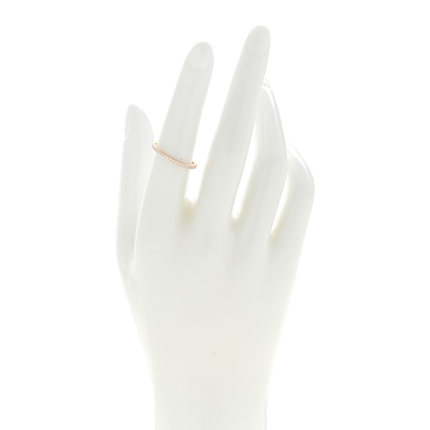 Cartier 18K Pink Gold Diamond 1.5mm Etincelle de Cartier Wedding Band Ring 53 6.5 2 of 4