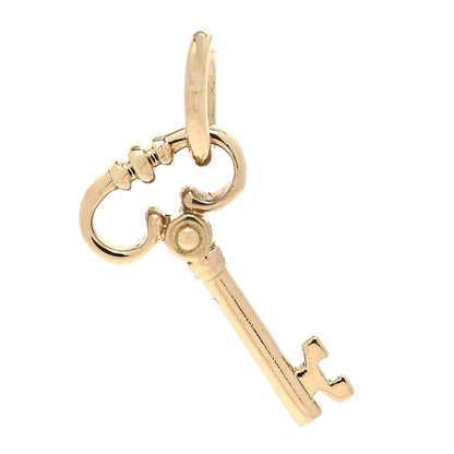 Tiffany 18K Yellow Gold Diamond Mini Key Charm 3 of 4