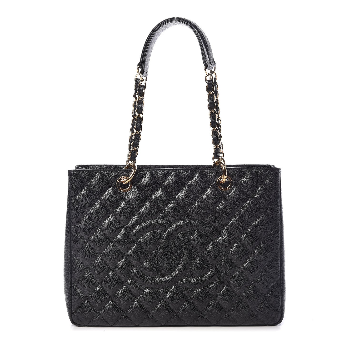 Caviar Quilted Grand Shopping Tote GST Black