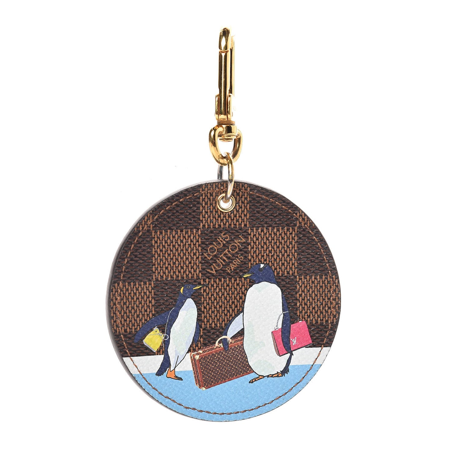 Damier Ebene Illustre Manchot Bag Charm Key Ring