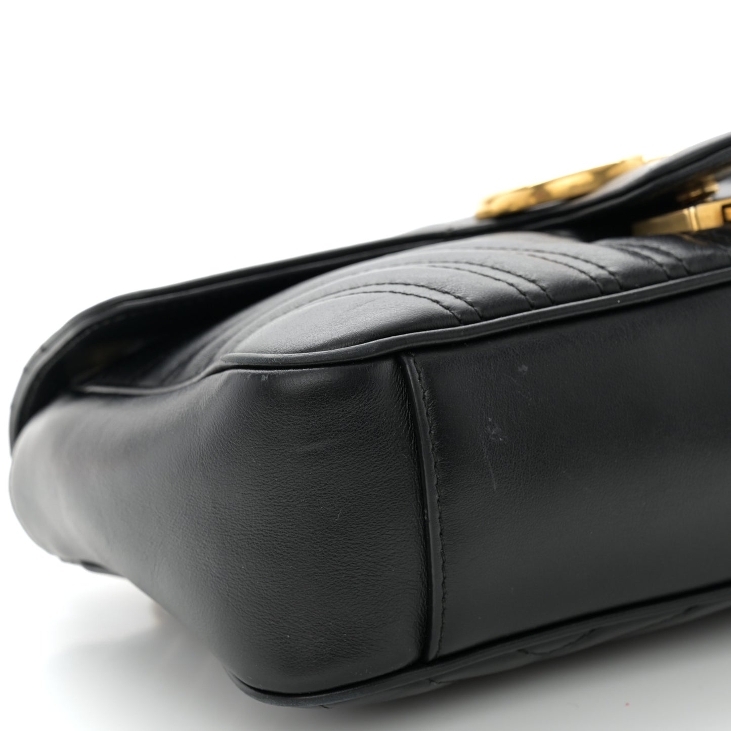 Calfskin Matelasse Small GG Marmont Shoulder Bag Black