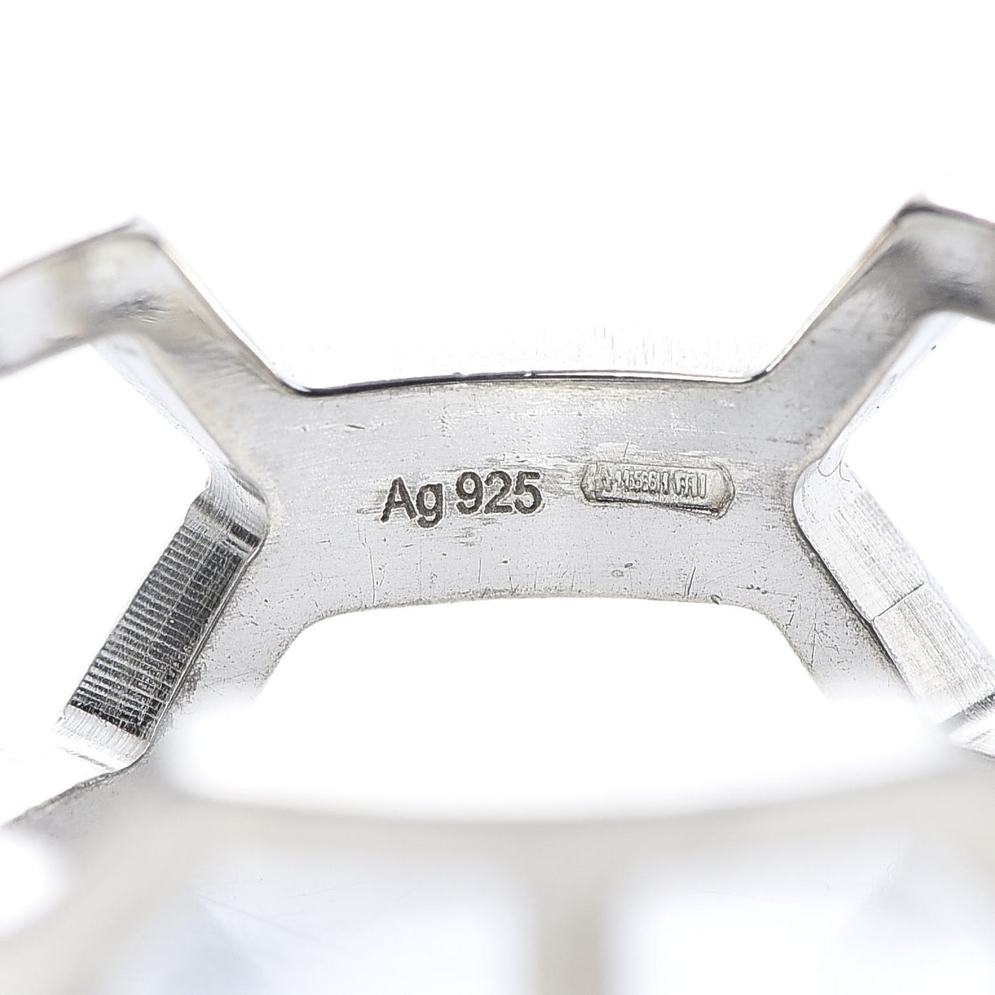 Sterling Silver Geometric Band Ring 61 9.5