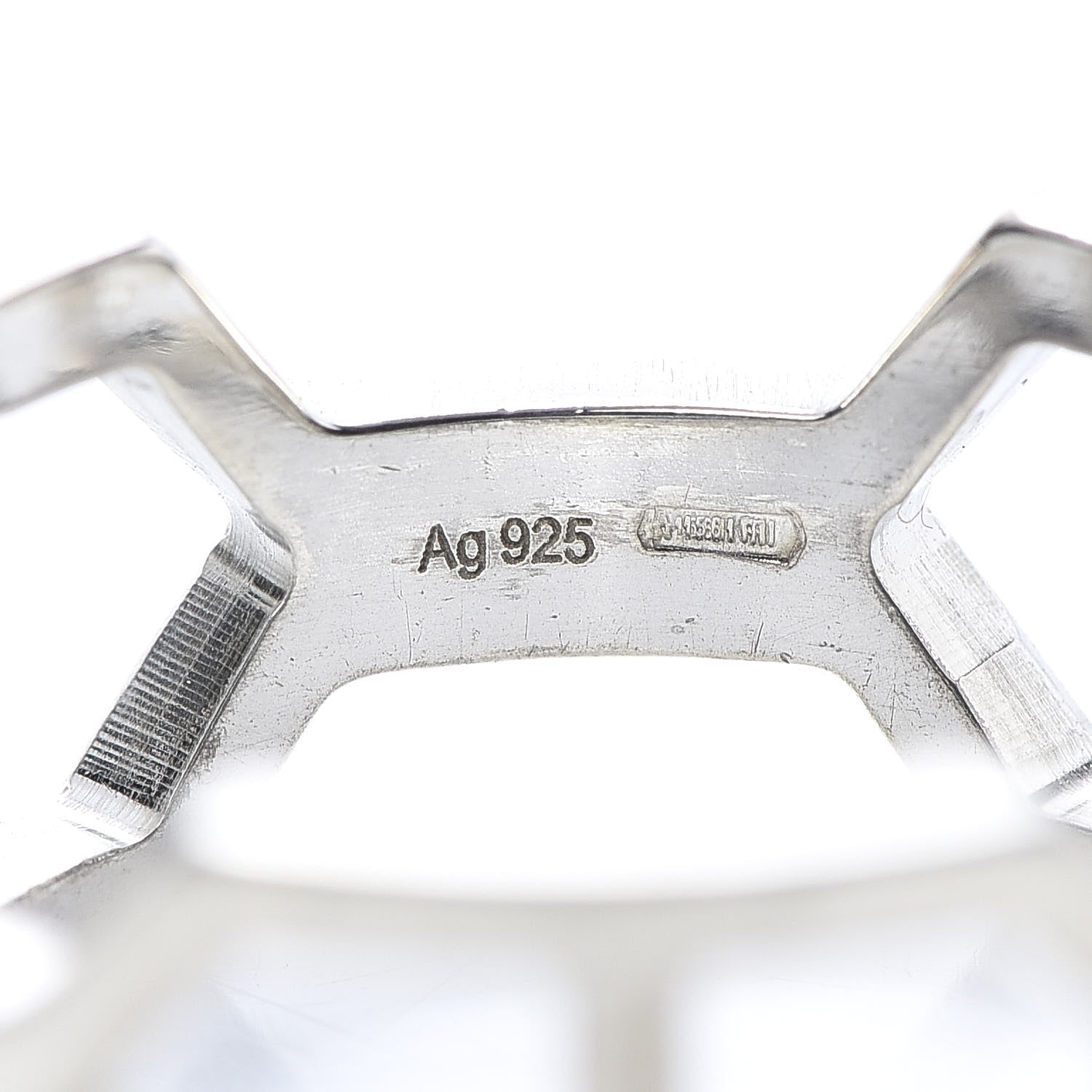 Gucci Sterling Silver Geometric Band Ring 61 9.5 6 of 7