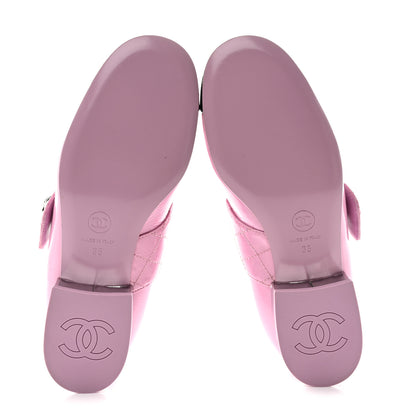 Chanel Patent Goatskin Cap Toe Mary Janes 35 Light Purple Black 5 of 11
