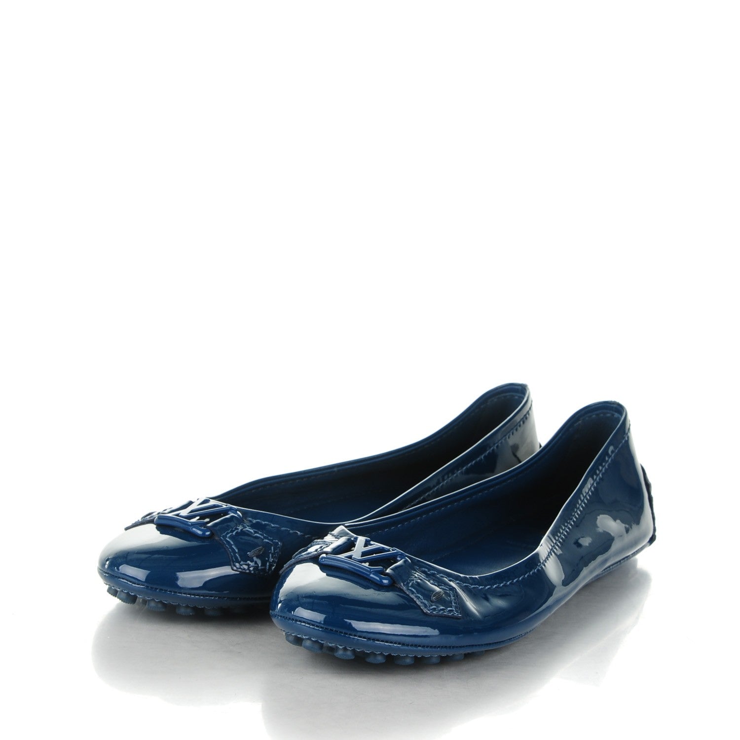 Louis Vuitton Patent Calfskin Oxford Ballerina Flats 41 Blue 3 of 6