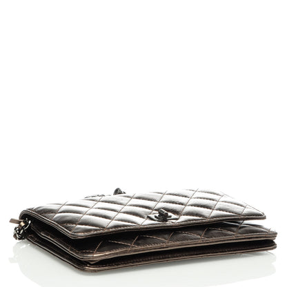 Chanel Metallic Aged Calfskin Quilted Reissue Wallet On Chain WOC Bronze 4 of 8