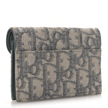 Christian Dior Oblique Saddle Bloom Card Holder Gray 3 of 8