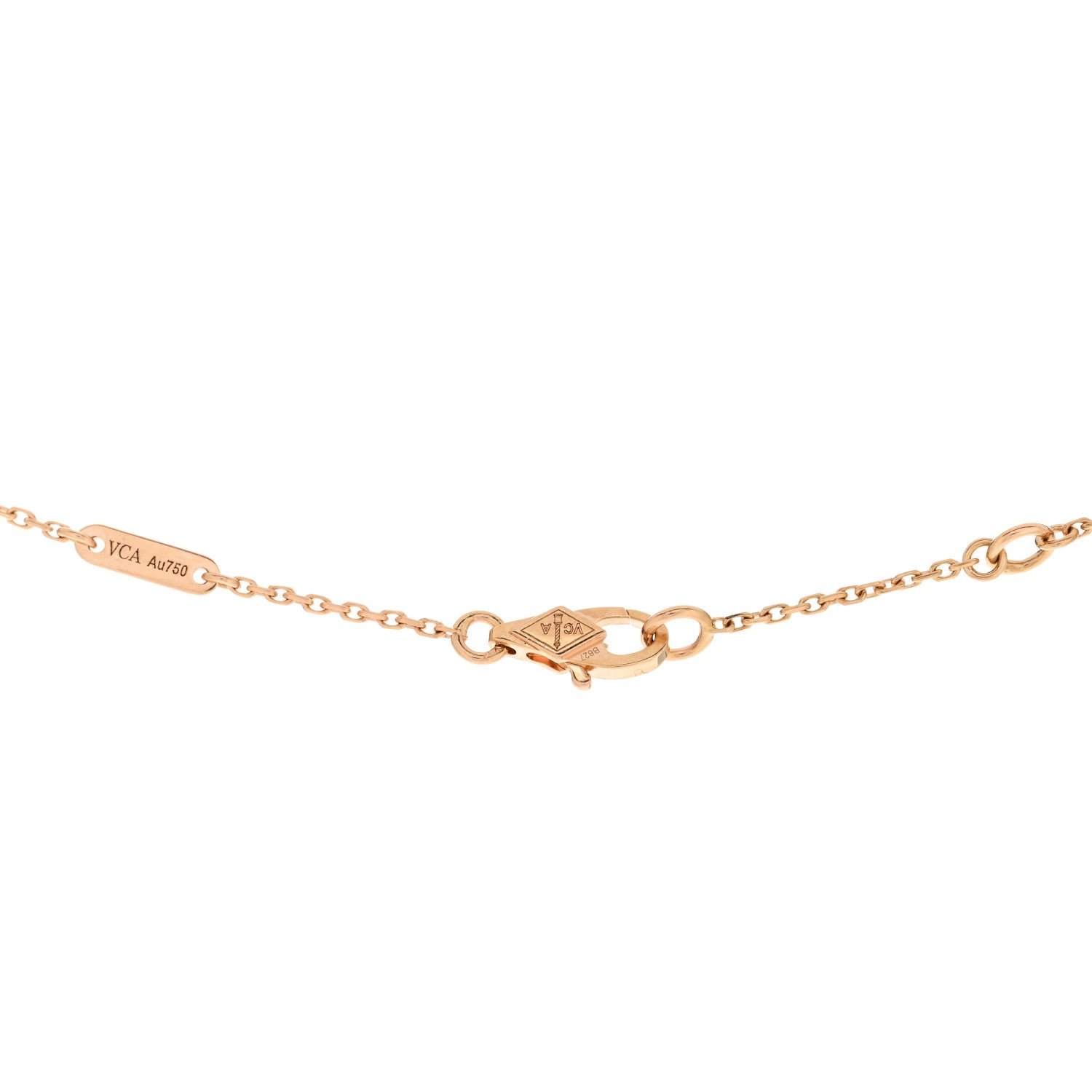 Van Cleef & Arpels 18K Rose Gold Carnelian Sweet Alhambra Pendant Necklace 3 of 5