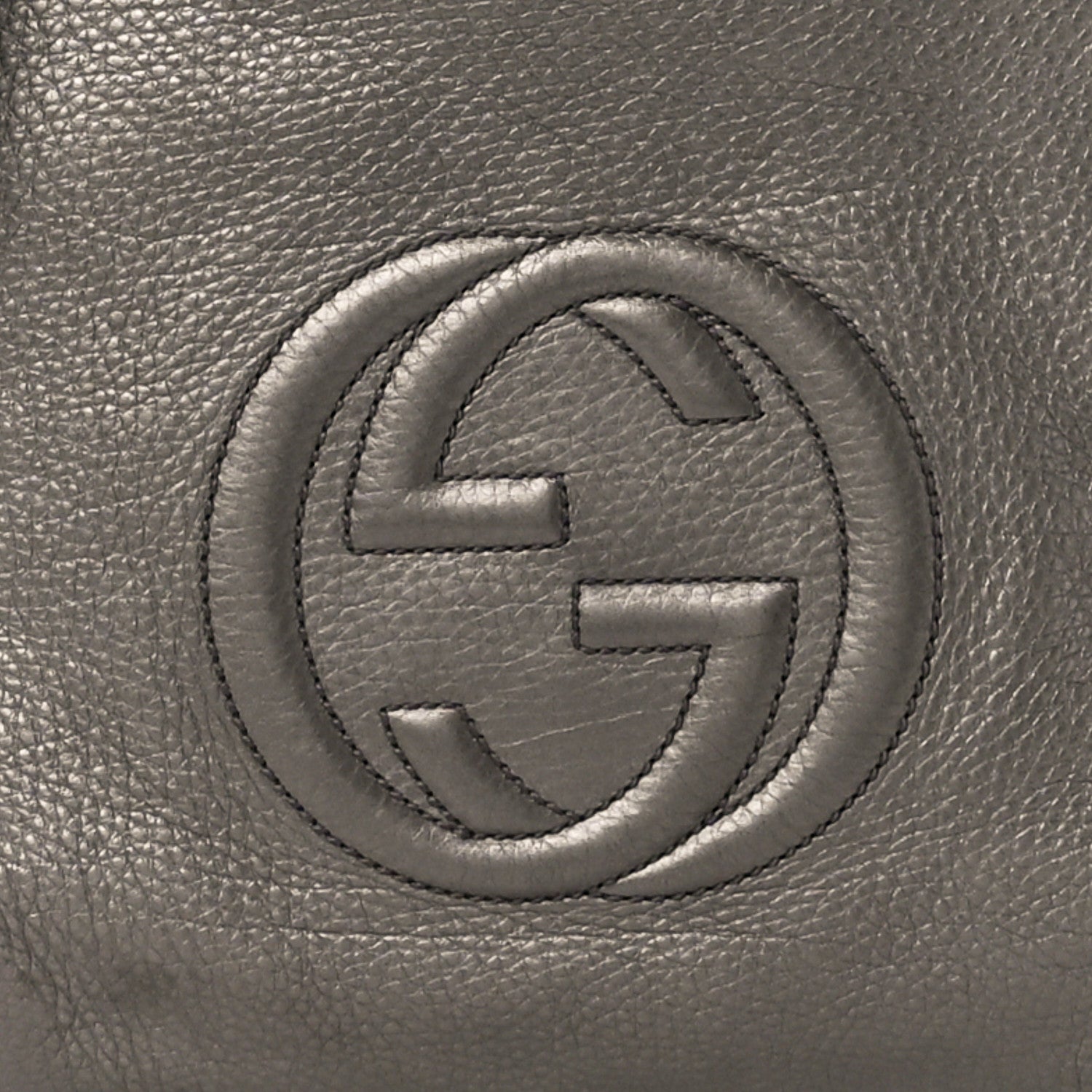 Gucci Metallic Pebbled Calfskin Medium Soho Chain Hobo Sasso 9 of 11