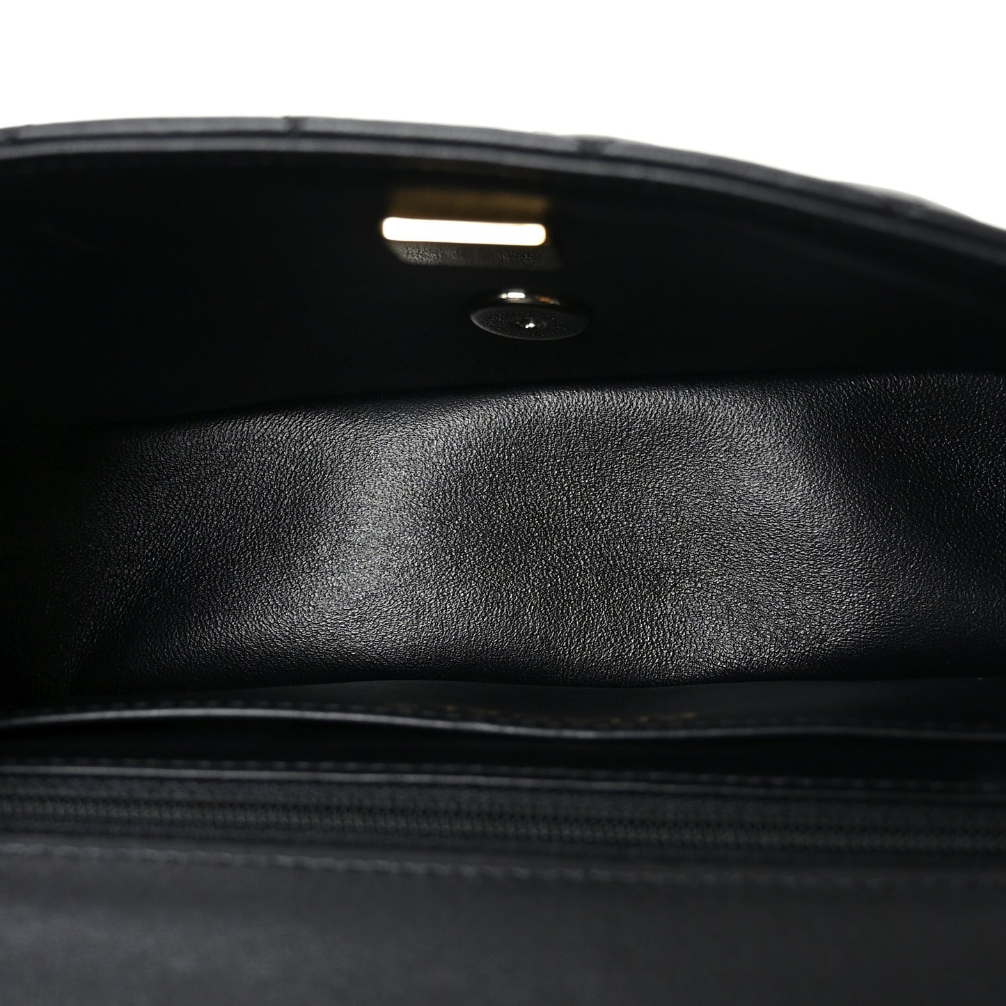 Lambskin Quilted Mini Rectangular Flap Black