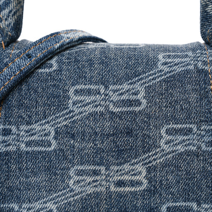 Balenciaga Denim BB Monogram Small Hourglass Top Handle Bag Blue 8 of 10