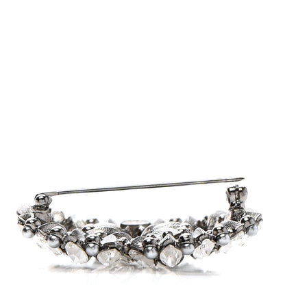 Chanel Crystal CC Brooch Silver 4 of 5