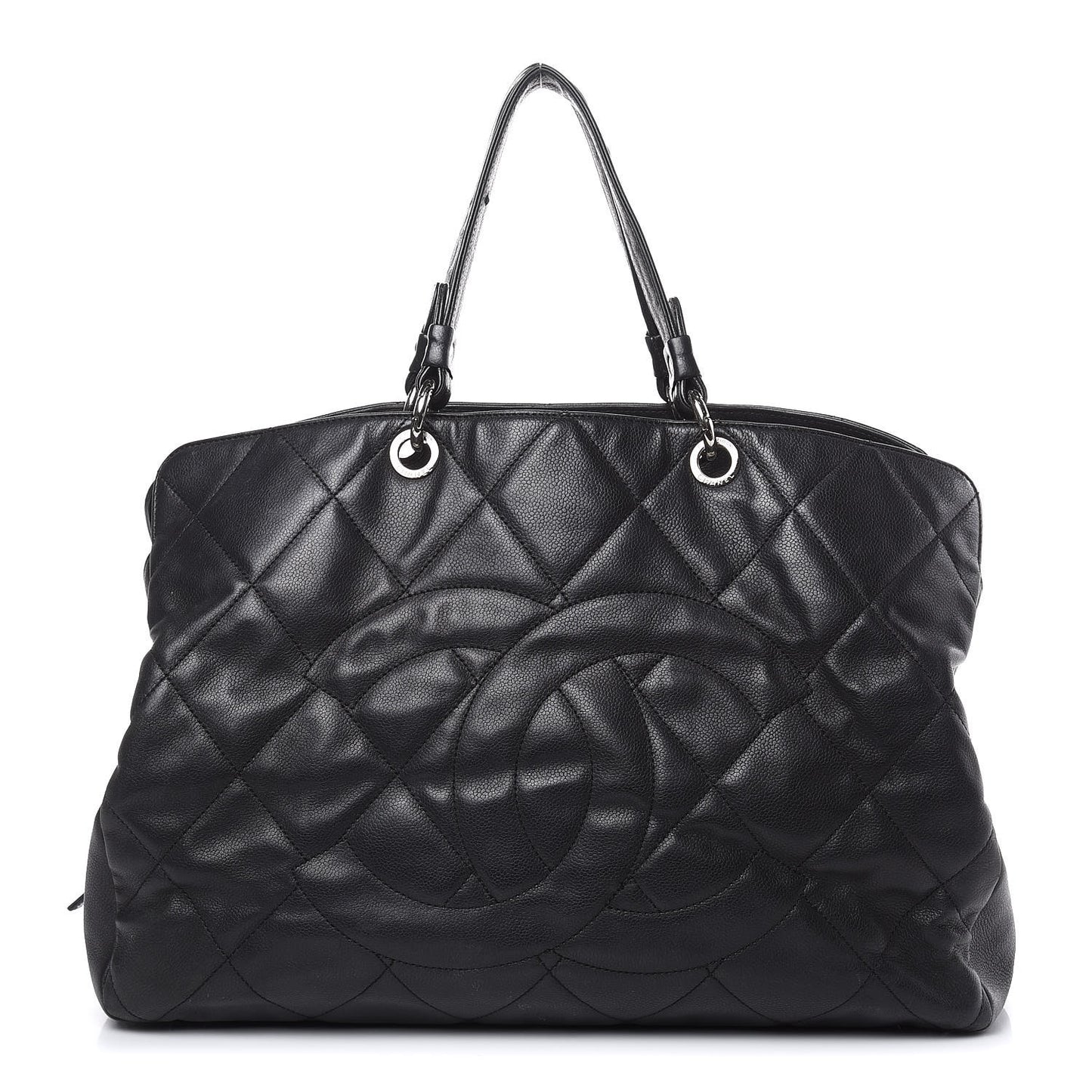 Soft Caviar Quilted Large Timeless Tote Black