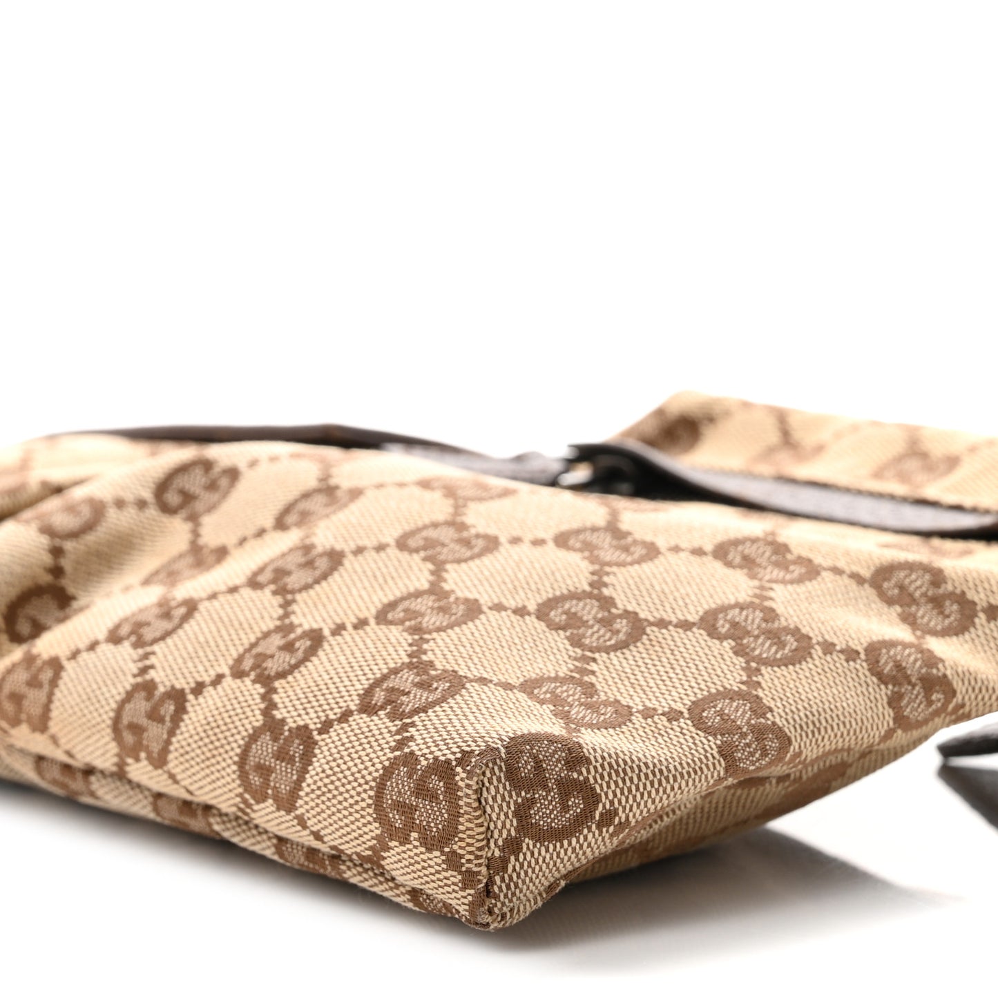 GG Monogram Double Pocket Belt Bag Dark Brown