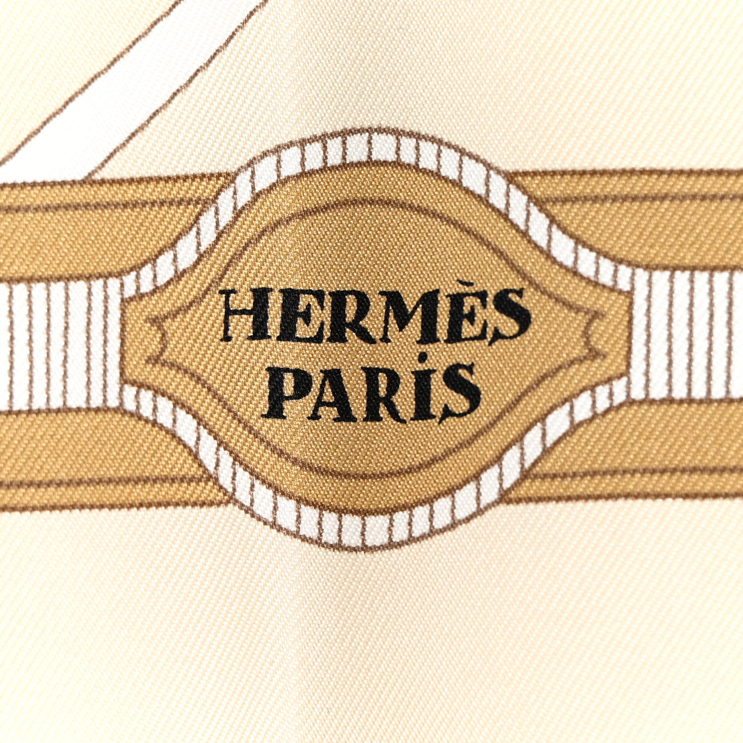 Hermes Silk Les Nouveaux Amoureux de Paris Scarf 90 Beige Black White 2 of 5