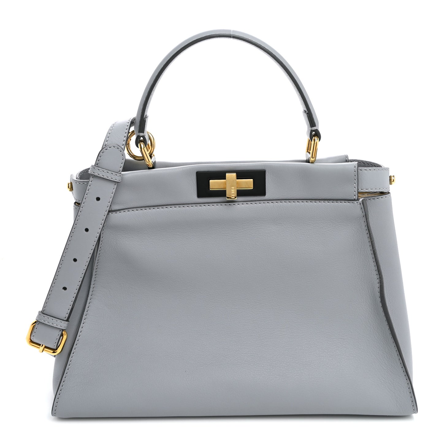 Vitello Seta Shiny Nappa Medium Peekaboo Iconic Satchel Ardesia Amido