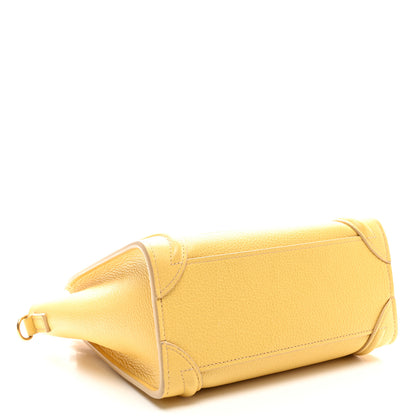 Celine Drummed Calfskin Nano Luggage Pollen 4 of 12