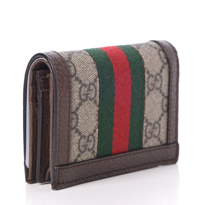 Gucci GG Supreme Monogram Web Ophidia Card Case Beige New Acero 3 of 8