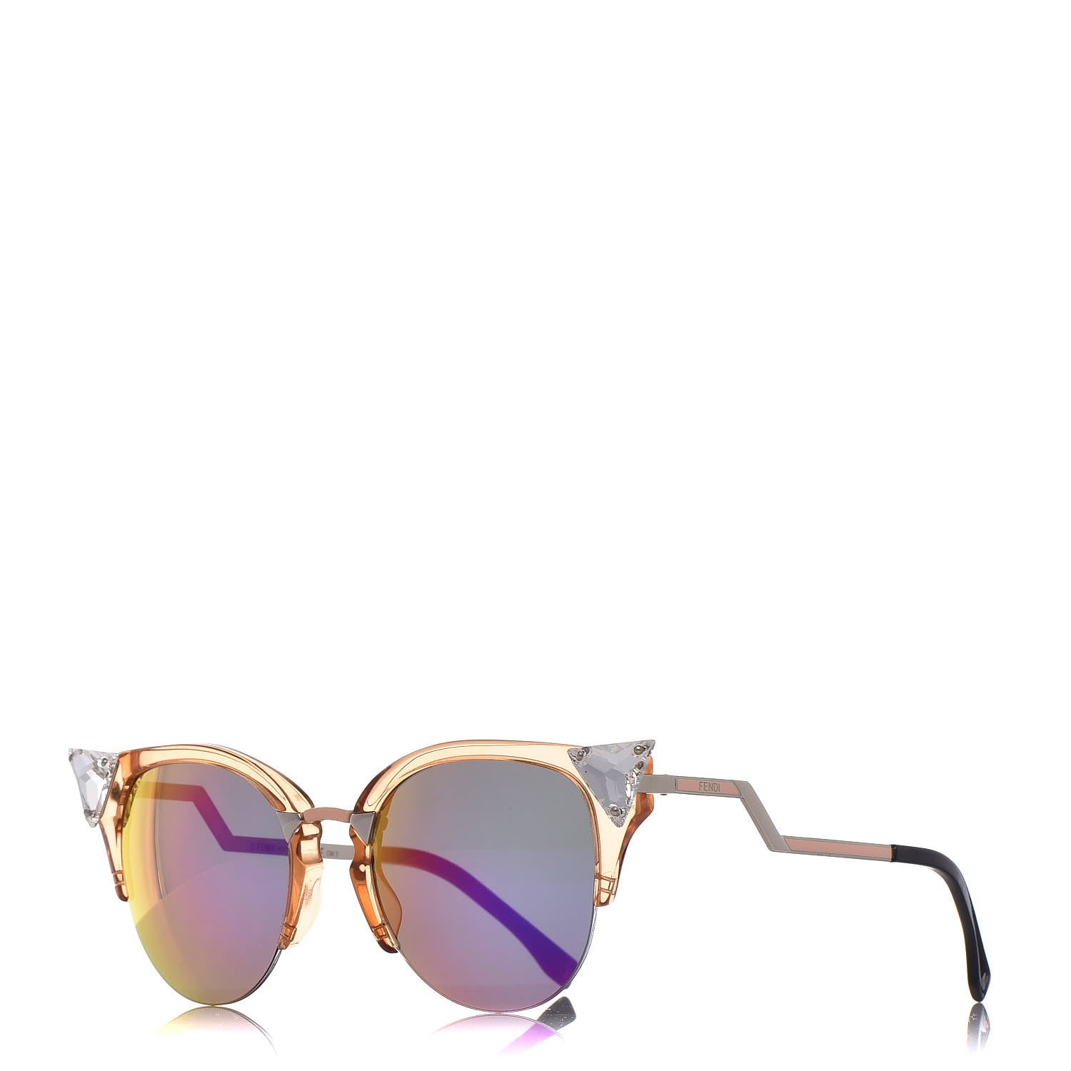 Fendi Iridia Cat Eye Sunglasses FF 0041/S Translucent Peach 1 of 8