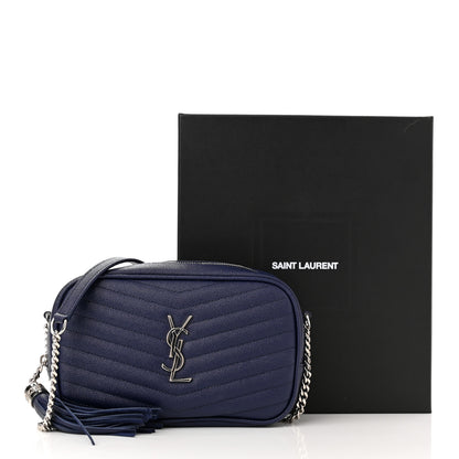 Saint Laurent Grain De Poudre Matelasse Monogram Mini Lou Camera Bag Denim 11 of 11