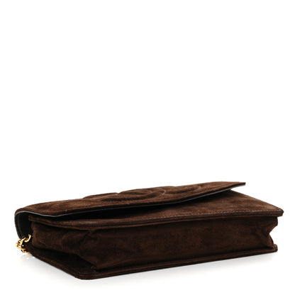 Chanel Suede Timeless CC Wallet on Chain WOC Brown 4 of 15